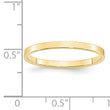 10k Yellow Gold 2mm Lightweight Flat Wedding Band Size 4