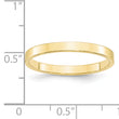 10k Yellow Gold 2.5mm Lightweight Flat Wedding Band Size 4