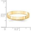 10k Yellow Gold 3mm Lightweight Flat Wedding Band Size 4