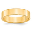 10k Yellow Gold 5mm Lightweight Flat Wedding Band Size 14
