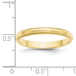 10k Yellow Gold 3mm Milgrain Half Round Wedding Band Size 4