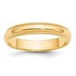 10k Yellow Gold 4mm Milgrain Half Round Wedding Band Size 14