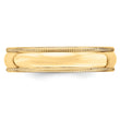 10k Yellow Gold 5mm Milgrain Half Round Wedding Band Size 4