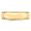10k Yellow Gold 6mm Milgrain Half Round Wedding Band Size 4