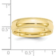 10k Yellow Gold 6mm Milgrain Half Round Comfort Fit Wedding Band Size 4