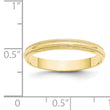 10k Yellow Gold 3mm Lightweight Milgrain Half Round Wedding Band Size 4