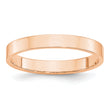 10k Rose Gold 3mm Lightweight Flat Wedding Band Size 14