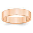 10k Rose Gold 5mm Lightweight Flat Wedding Band Size 14