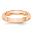 10k Rose Gold 4mm Half Round Wedding Band Size 14