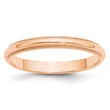 10k Rose Gold 3mm Milgrain Half Round Wedding Band Size 14