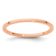 10K Rose Gold 1.2mm Flat Polished Stackable Band Size 10