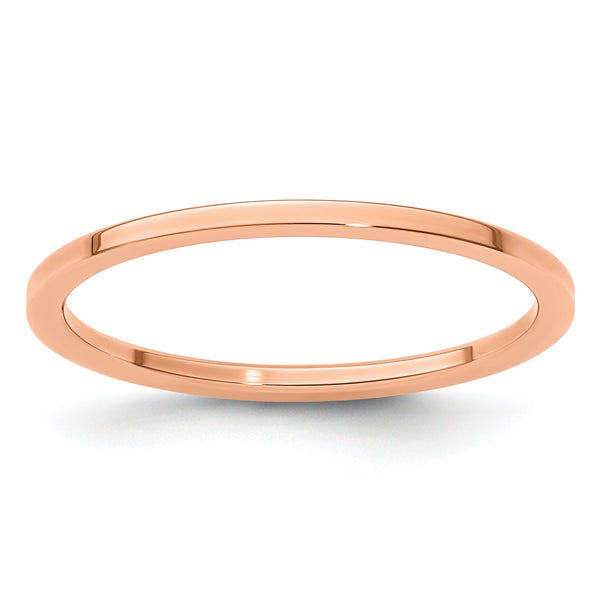 10K Rose Gold 1.2mm Flat Polished Stackable Band Size 10
