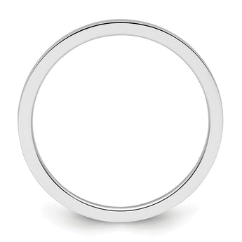 10K White Gold 1.2mm Flat Polished Stackable Band Size 4
