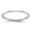 10K White Gold 1.2mm Flat Polished Stackable Band Size 10