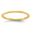 10K Yellow Gold 1.2mm Flat Polished Stackable Band Size 10