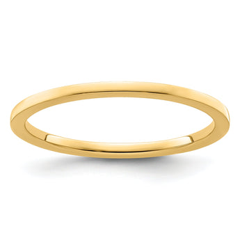 10K Yellow Gold 1.2mm Flat Polished Stackable Band Size 10