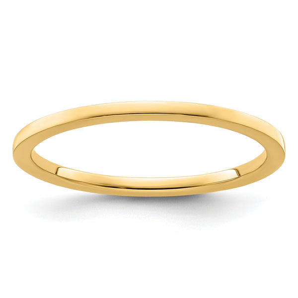 10K Yellow Gold 1.2mm Flat Polished Stackable Band Size 10
