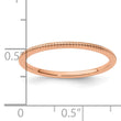 10K Rose Gold 1.2mm Beaded Stackable Band Size 4.5
