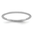 10K White Gold 1.2mm Beaded Stackable Band Size 10