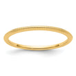 10K Yellow Gold 1.2mm Beaded Stackable Band Size 10