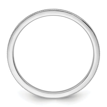 10K White Gold 1.2mm Milgrain Stackable Band Size 4