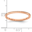 10K Rose Gold 1.2mm Criss-Cross Pattern Stackable Band Size 4.5