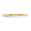 10K Yellow Gold 1.2mm Criss-Cross Pattern Stackable Band Size 4