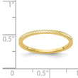 10K Yellow Gold 1.2mm Criss-Cross Pattern Stackable Band Size 4