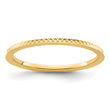 10K Yellow Gold 1.2mm Criss-Cross Pattern Stackable Band Size 10