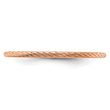 10K Rose Gold 1.2mm Twisted Wire Pattern Stackable Band Size 4.5