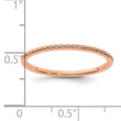 10K Rose Gold 1.2mm Twisted Wire Pattern Stackable Band Size 4.5