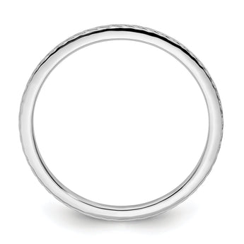 10K White Gold 1.2mm Twisted Wire Pattern Stackable Band Size 4