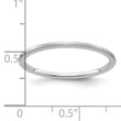 10K White Gold 1.2mm Half Round Satin Stackable Band Size 4