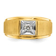 10k Two-tone IBGoodman Men's Polished and Satin Diamond Complete Ring