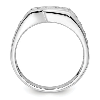 14k White Gold Men's Satin Complete Lab Grown VS/SI FGH Dia Ring - Sophia Jewelers