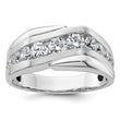 14k White Gold Men's Satin Complete Lab Grown VS/SI FGH Dia Ring - Sophia Jewelers