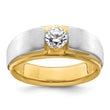 14k Two-tone Men's Polished and Satin Complete Lab Grown VS/SI FG - Sophia Jewelers