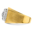 14k Two-tone Men's Polished and Satin Complete Lab Grown VS/SI FG - Sophia Jewelers