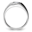 14k White Gold Men's w/Black Rhod Satin Complete Lab Grown VS/SI - Sophia Jewelers