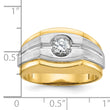 10k Two-tone IBGoodman Men's Polished and Satin Diamond Complete Ring