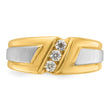IBGoodman 10k Two-tone Men's Polished and Satin 3-Stone 1/4 Carat A Quality Diamond Ring