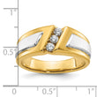 IBGoodman 10k Two-tone Men's Polished and Satin 3-Stone 1/4 Carat A Quality Diamond Ring
