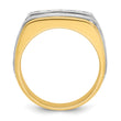 IBGoodman 10k Two-tone Men's Polished Satin and Grooved 5-Stone 1/2 Carat A Quality Diamond Ring