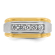 IBGoodman 10k Two-tone Men's Polished Satin and Grooved 5-Stone 1/2 Carat A Quality Diamond Ring