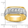 IBGoodman 10k Two-tone Men's Polished Satin and Grooved 5-Stone 1/2 Carat A Quality Diamond Ring