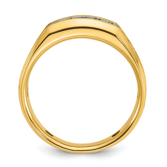 IBGoodman 10k with Black Rhodium Men's Polished Satin and Grooved 1/4 Carat A Quality Diamond 5-Stone Ring