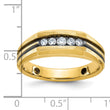 IBGoodman 10k with Black Rhodium Men's Polished Satin and Grooved 1/4 Carat A Quality Diamond 5-Stone Ring