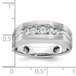 IBGoodman 10k White Gold Men's Polished and Brushed 5-Stone 1/2 Carat A Quality Diamond Ring