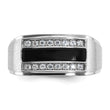 IBGoodman 10k Men's Polished and Satin Onyx and 1/6 Carat A Quality Diamond Ring