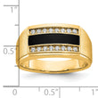 IBGoodman 10k Men's Polished and Satin Onyx and 1/6 Carat A Quality Diamond Ring